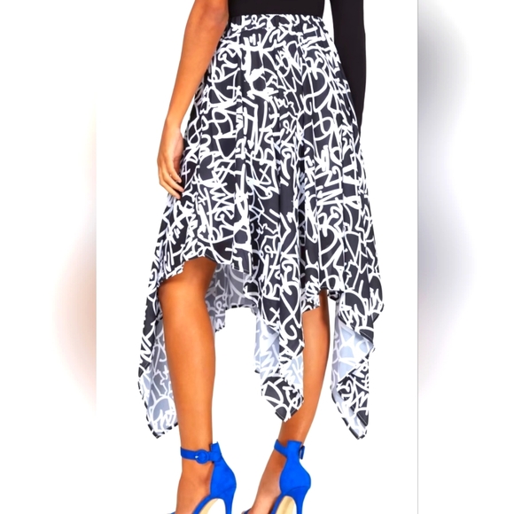 New York & Company Asymmetrical Pull-On Midi Skirt, NEW - Picture 2 of 6
